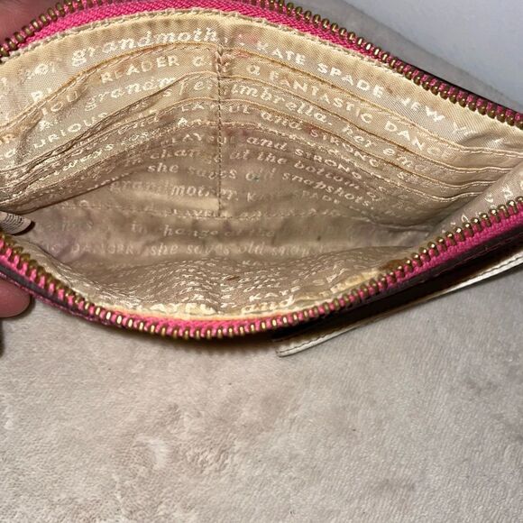 Kate Spade Leather Wristlet/Clutch Pink/White - Picture 5 of 5